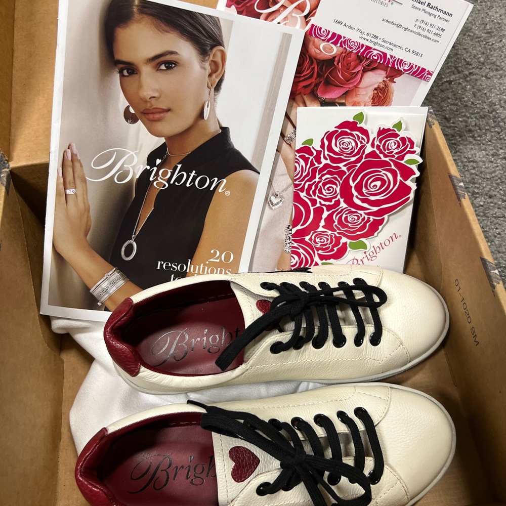 Brighton Cream and Red Sneakers